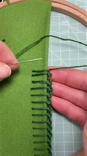 This edge stitch changes everything for clean finishes #embroidery #tutorial #shorts