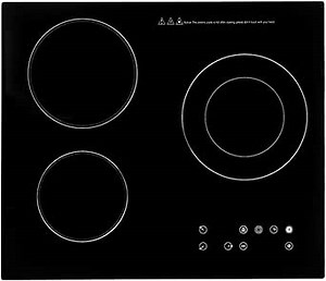 Electric Ceramic Cooktop, Countertop 3 Burners Electric Cooktop, 2600W Infrared Cooker Radiant Stove Top w/Adjustable Time & Temperature, Touch Control, 9 Heating Level, Child Safety Lock (No Plug)