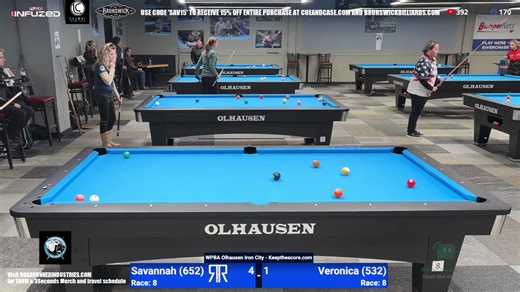 SAVANNAH EASTON vs VERONICA LYON | WPBA Olhausen Iron City Invitational 2026 WR2 Race to 8 ***Also on YouTube*** | Savannah “The RoadRunner” Easton