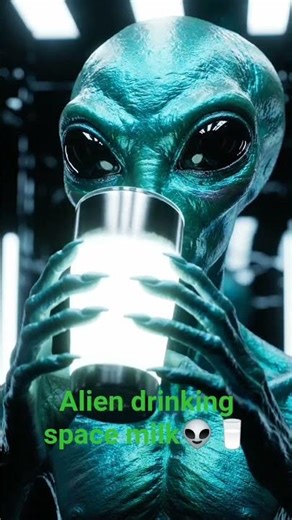 Alien drinking space milk ai video👽🥛