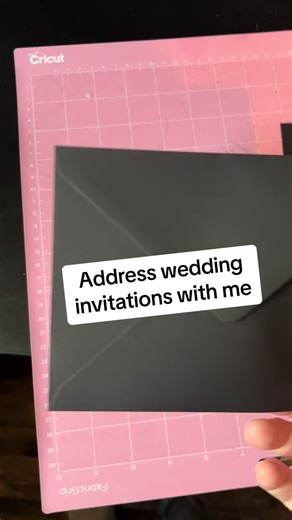 Addressing envelopes on the Cricut Maker 3. Gelly Roll gel pen .5mm in white ink. #cricut #cricutmaker3 #gellyroll #gelpen #weddinginvitations #crafty #addresslabels #love #whitegelpen