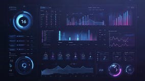 Futuristic Hud Displaying Complex Data Analysis and Global Information Stock Footage - Video of communication, connection: 405717504