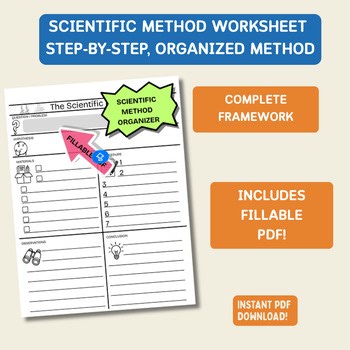 Scientific Method Worksheet | Fillable PDF | Printable Science Experiment Log |