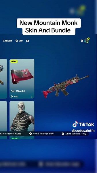 New Moutain Monk Skin in Tonight’s Shop #fortnite #chapter6 #fyp #fortnitememes