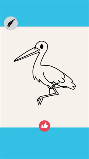 How to Draw a Stylized Stork A Simple, Easy and Minimalist Drawing Tutorial #lidoartworks
