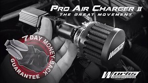 WORKS ENGINEERING Available Now [ 7 DAY MONEY-BACK GUARANTEE ] Increase Your BHP and Torque by UP to 10% ! Pro Air Charger II is a valve system which optimizes the internal pressure by controlling the blow- by gas. The system creates negative pressure in the crank case and makes the piston and crank shaft movement smoother. This system is a small one way valve and it’s generally installed between the breather pipe and the air intake (air cleaner housing) • Fuel Efficiency • Improved Throttle Res