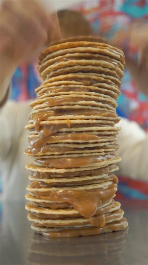Homemade Stroopwafels 🇳🇱🧇🍮#homemade #caramel #recipe