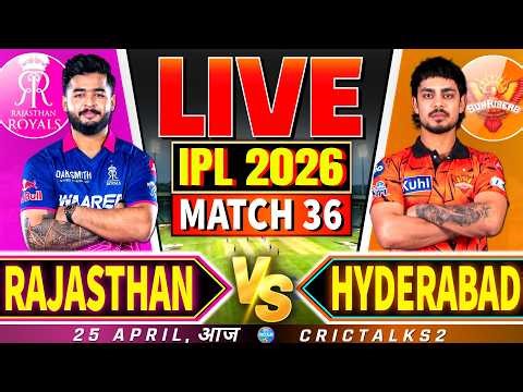 Rajasthan vs Hyderabad, Live Match Today | IPL 2026 Live Commentary, RR vs SRH Live Score, 1st Inn