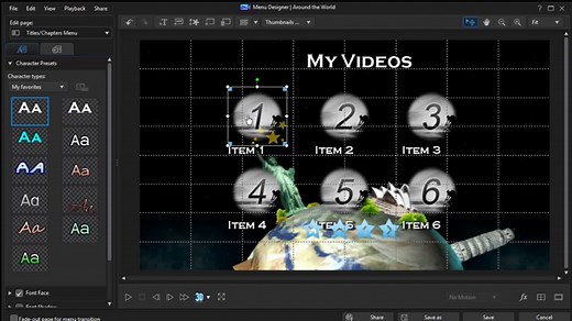 DVDなどのメニュー画面を作る「メニューデザイナー」