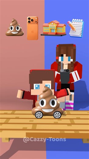 JJ Splits the Home or School 😂🤣 - MAIZEN Minecraft Animation