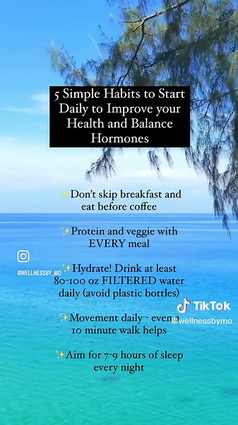 You can start these simple habits today. Taking steps to become healthier starts with one small step at a time and does not have to be complicated. Simple habit changes can drastically change your life. #healthyhabits #healthyliving #hormones #guthealth #nutrition #healthcoach