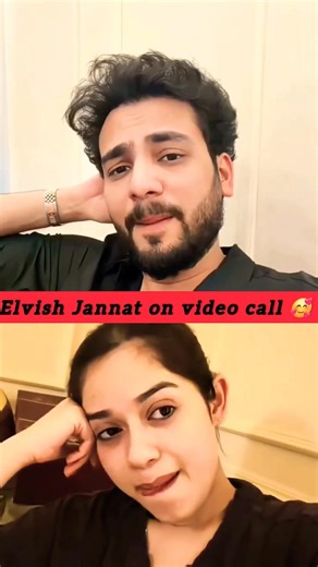 Elvish & Jannat on video call 🥰...#elvishyadav #jannatzubair #jannat #ytshorts #viral