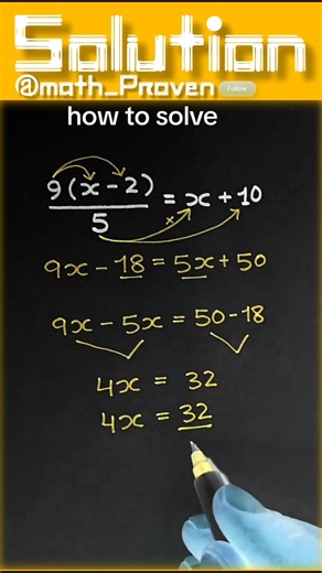 Can you solve this equation? 😳✏️ #algebra #linearequations #mathreels #learnmath #mathtricks