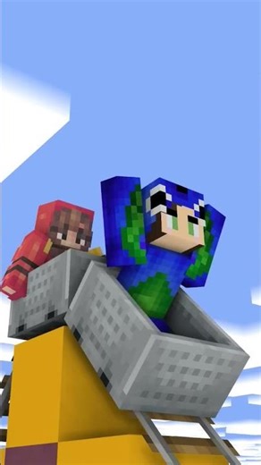 Ved & Ekta in Roller Coaster Minecraft #shorts #minecraft #trending #ved