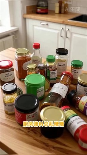 一体多格旋转调料架，厨房收纳好帮手！#厨房实用好物 #厨房断舍离 #厨房收纳 #调料盒新宠 #调料收纳