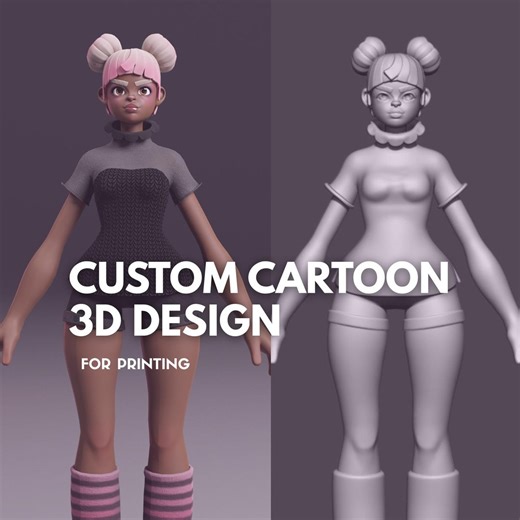 Custom Cartoon 3D Character Figurine – Stylized 3D Model From Reference – Printable STL - Etsy