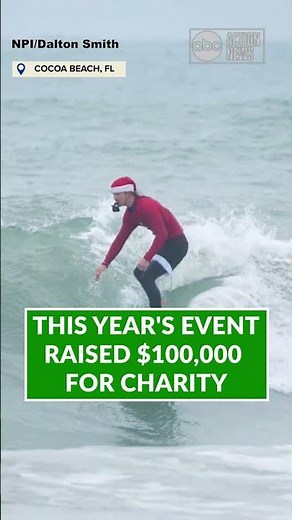 The annual Surfing Santas event on Cocoa Beach had hundreds of Santas and thousands of spectators.