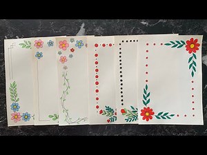 6 beautiful design borders for project | Project work border designs | Design borders on paper