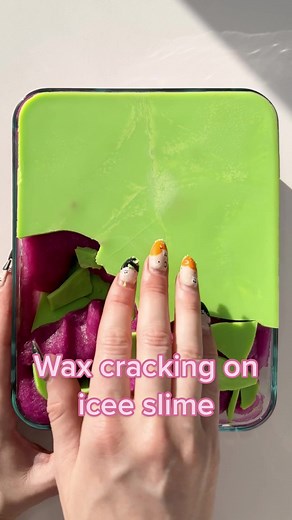 Wax Cracking on Icee Slime | ASMR Wax Slime Videos