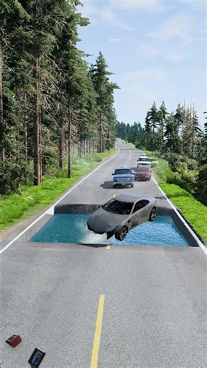Cars vs water pit BeamNG.Drive
