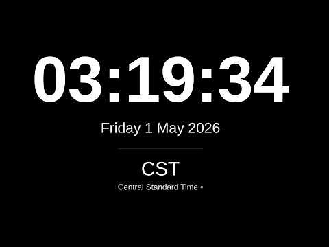 🕒 LIVE: Central Standard Time (CST) Clock | Chicago, Mexico City, Winnipeg | 24/7 World Clock