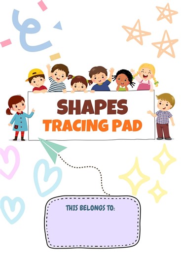 Shapes Tracing Worksheet Printable for Kids - Etsy