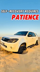 Self-recovery requires patience! We received a distress call about a Toyota Fortuner stuck in the sand, with its rear tires completely strained. As always, we started with the basic self-recovery methods before considering the winch. It took a lot of patience and careful handling to recover the vehicle smoothly without making the situation worse. Every recovery reminds us how important calm decision-making and the right techniques are. تلقّينا نداء استغاثة بشأن سيارة تويوتا فورتشنر عالقة في الرم