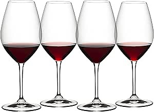 Riedel Wine Friendly Red Wine Glasses, Set of 4-23 Fl. Oz. Elegant Stemmed Crystal Glass, Made in Germany, Dishwasher Safe, Ideal for Wine Enthusiasts and Sophisticated Tastings (6422/02-4)