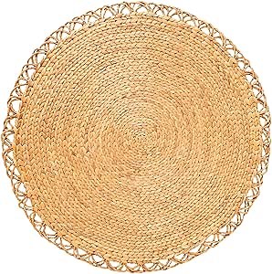 Boho Round Jute Seagrass Rug for Living Room & Dining - 4ft Woven Boho Rug