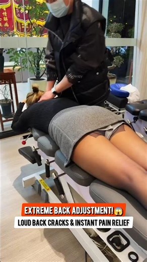 Extreme Back Adjustment! 😱 Loud Back Cracks & Instant Pain Relief ASMR #shorts