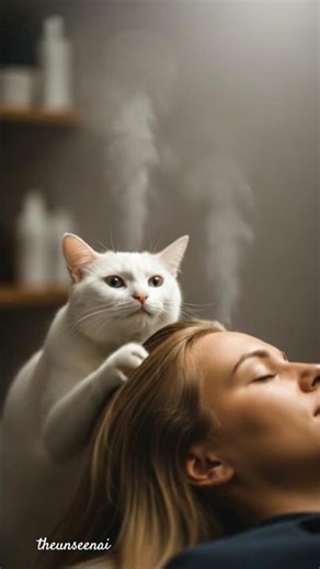 cat giving head massage.#animation #DreamScreenAI #shorts #short#cat #aiart #ai #viral #love #reels