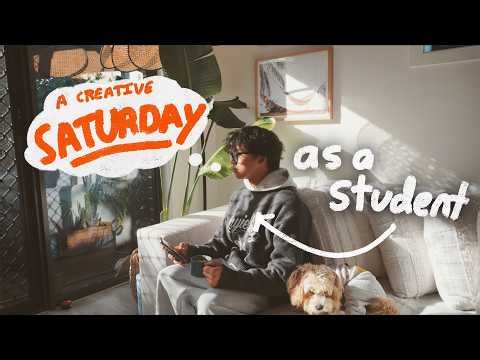 productive vlog: navigating burnout as a highschool student — digital art, knitting, studying!