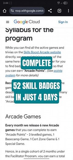 Complete 52 Skill badges in 4 days | Arcade Facilitator Guide #shorts #ytshorts #qwiklabs #arcade