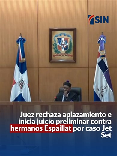 El juez Raymundo Mejía, del Primer Juzgado de Instrucción rechazó la solicitud de aplazamiento e inició el juicio preliminar en contra de los hermanos Espaillat por el colapso de la discoteca Jet Set. Amplía esta información en nuestra web: www.noticiassin.com y síganos en vivo por nuestro canal de Youtube Noticias SIN. Allí encontrarás todos los detalles y el contexto completo de esta noticia.