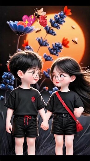 🌸 Cute Love Couple Wallpaper | Romantic Chibi Art ❤️✨nwo #terafitoor#trending
