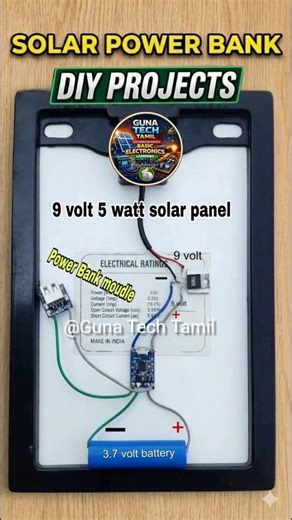 Old Solar Panel Power Bank DIY | 9V Solar Panel Mobile Charger @GunaTechTamil #Short