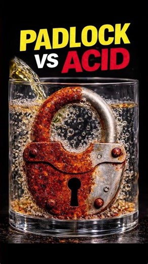 Rusty Padlock vs Acid #satisfying #oddlysatisfying #experiment
