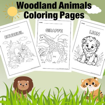 Woodland Animals Coloring Pages-Forest Animals-Coloring Book.Spring,Fall