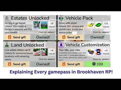 explaining every gamepass in brookhaven rp ( roblox )