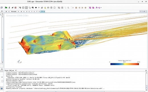 STAR-CCM 仿真计算演示：1100万网格汽车外流场仿真