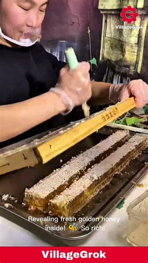Uncapping Honeycomb: Fresh Honey Extraction Process
