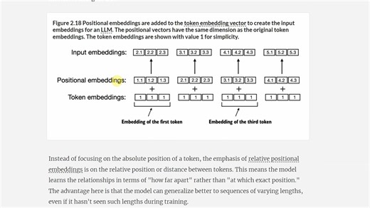 Build a LLM from scratch, Ch2 p3, Token Embedding, 位置Embedding