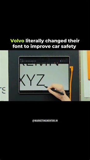 Marketing Mentor on Instagram: "Volvo redesigned its typeface with one quiet goal: reduce distraction while driving. The font, Volvo Centum, is built for glance-based reading on dashboards and in-car screens, helping drivers absorb information faster without taking their eyes off the road. Designed by @dalton.maag, this change shows that safety isn’t only about sensors or software, but also about how information looks. What other everyday design choices do you think impact safety more than we re