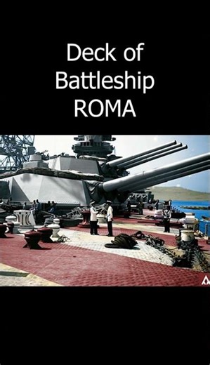 Deck of Battleship Roma #sea #history #legendary #ww2 #shorts #battleship