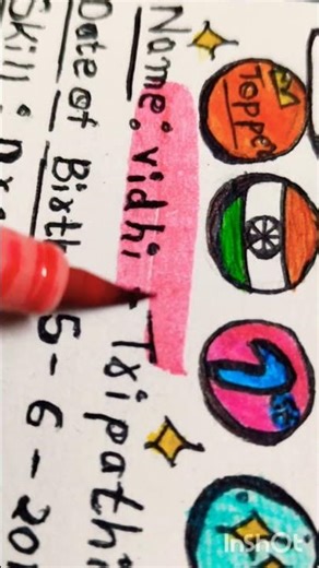 Cute DIY ID card 🪪🪪#virlshort #diycrafts #travel #Vidhiartgallery