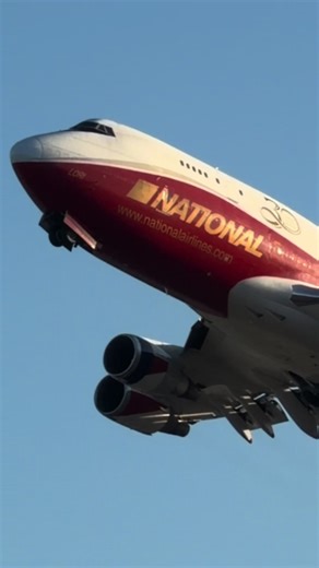 Heavy metal moment at LAX as National cargo flight roars off the runway. This classic Queen of the Skies built by Boeing and operated by National Airlines isn’t just any 747, it’s the former Global Supertanker turned cargo hauler, making it a seriously cool and rare catch. #747 #planespotting #aviation #aviationlovers #cargo