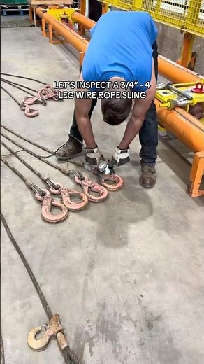 Let’s inspect this 4 leg wire rope sling!