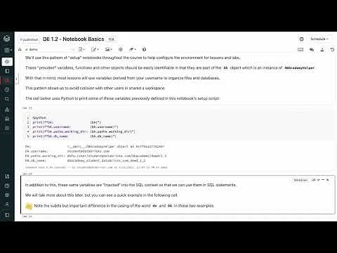 Tutorial - Notebook Basics: Configure Notebooks for Lessons and Labs | Databricks Academy