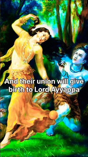 Union of Lord Shiva & Mohini #art #painting #shorts #mythology #arthistory #indianart #shiv #love