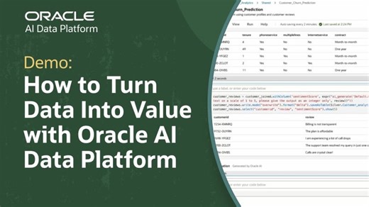 Predict Customer Churn with Oracle AI Data Platform: Demo | Felice Leone
